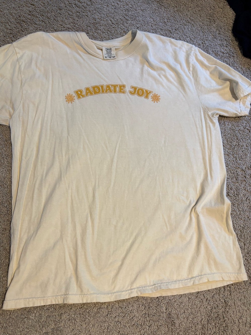 Comfort Colors Radiate Joy Tee - Cream with Yellow Print